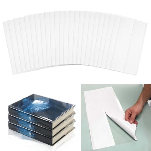 Lerheedi 20 Pcs Fold-On Archival Book Jacket Center-Slit Books Dust Jacket Covers Clear Archival Book Cover Protector for Librarian Collector (10" H X 21" L) - Image 1