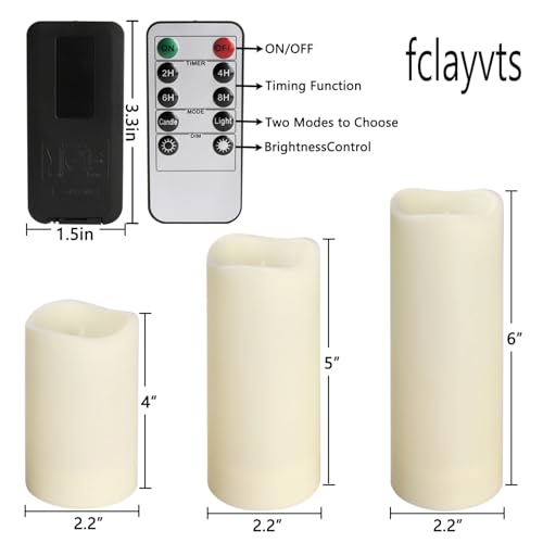 fclayvts 24-Pack LED Flameless Candles with Remote Control -Remote flameless Candles- Timer Candles -3D Flame, for Halloween Christmas Parties,Wedding,Home,Gift and Special Occasions(Three Sizes) - Image 2