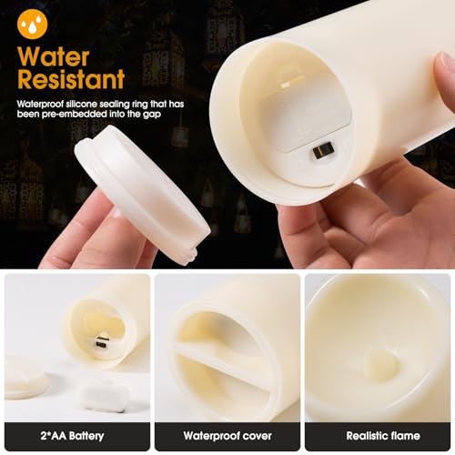 fclayvts 24-Pack LED Flameless Candles with Remote Control -Remote flameless Candles- Timer Candles -3D Flame, for Halloween Christmas Parties,Wedding,Home,Gift and Special Occasions(Three Sizes) - Image 3