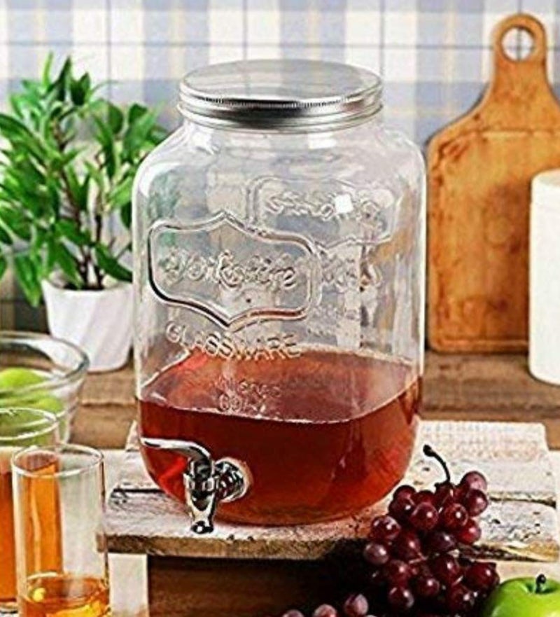 RAINCART Imported Glassware Dispenser Mason Jar for Home and Kitchen 1 Piece 4 Liter - Image 3