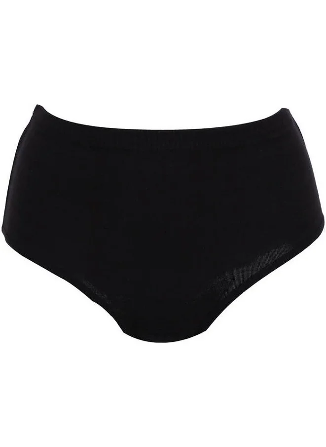 Tutku Passion Women 12 Pack High Waist Elastic Ribana (Lycra) Bato (Black)