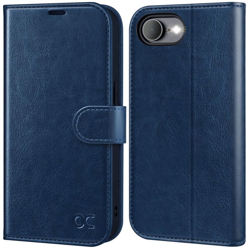 OCASE Compatible with iPhone 17e Case/iPhone 16e Wallet Case, PU Leather Flip Folio with Card Holders RFID Blocking Kickstand [Shockproof TPU Inner Shell] Phone Cover 6.1 Inch 2025, Blue - Image 1