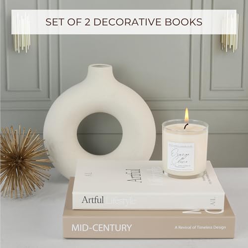 ZICOTO Aesthetic Decorative Books - Set of 2 Stylish Boxes Enhance Your Coffee Table, Bookshelf or Mantel Decor - Beautiful Fake/Faux Books for Modern Home Decoration, Photo Storage and as a Keepsake Box - Image 2
