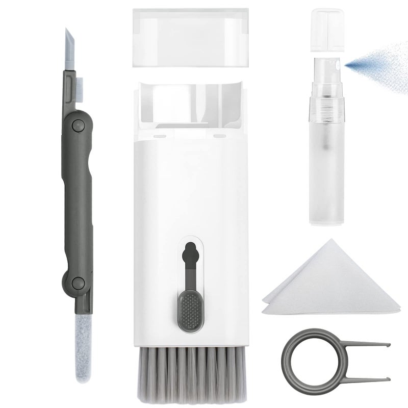 Walrfid Airpods Electronic Screen 7 in 1 Cleaner Kit Laptop Keyboard Cleaning Tool for ipadiwatchComputerPhoneMacBook with 5ml Touchscreen Cleaners Mist Grey