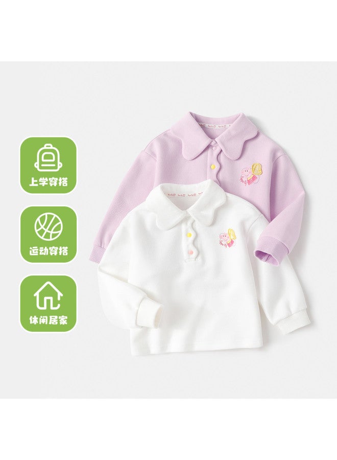 peppa Pig Spring Long-sleeve Girls' T-shirt Kids' Polo Shirt Baby Spring Outfit - Image 3