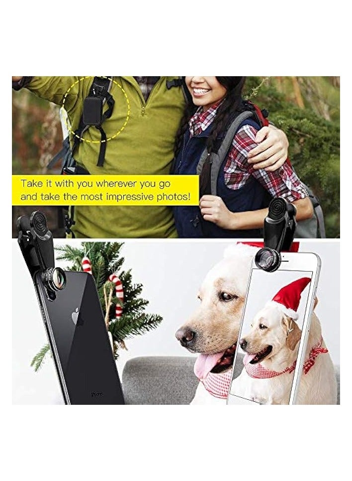 PROMASS [Upgrade]Phone Lens Kit 10 in 1 Phone Camera Lens,Zoom Lens+198° Fisheye +0.63X Super Wide-Angle + 15X Macro Lens + CPL +Kaleidoscope Lens +Starburst+Flowing water for iPhone Samsung Android (10 in 1) - Image 3