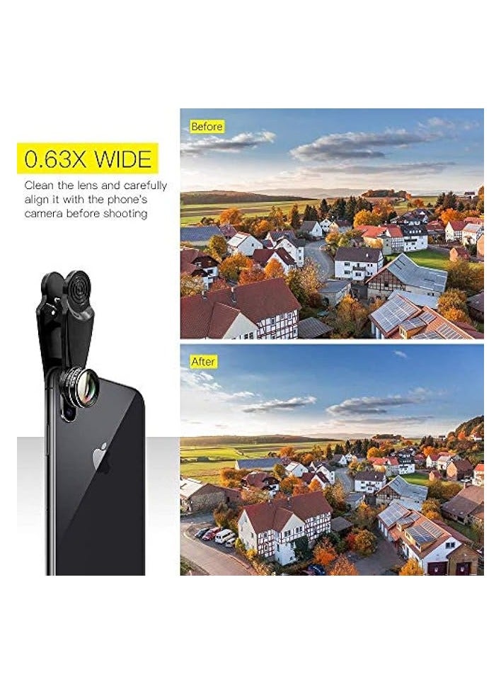 PROMASS [Upgrade]Phone Lens Kit 10 in 1 Phone Camera Lens,Zoom Lens+198° Fisheye +0.63X Super Wide-Angle + 15X Macro Lens + CPL +Kaleidoscope Lens +Starburst+Flowing water for iPhone Samsung Android (10 in 1) - Image 4