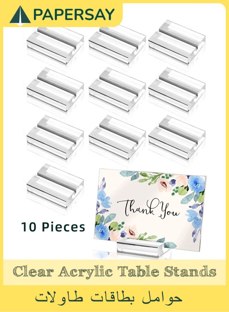  طائرة ورقية 10 قطع من حامل الأكريليك الشفاف، حامل علامة أكريليك 50 × 30 × 10 مم، حامل رقم الطاولة، حامل عرض البطاقات، مناسب لصور البطاقة البريدية وحفلات الزفاف والمناسبات المكتبية واجتماعات العمل - Image 1