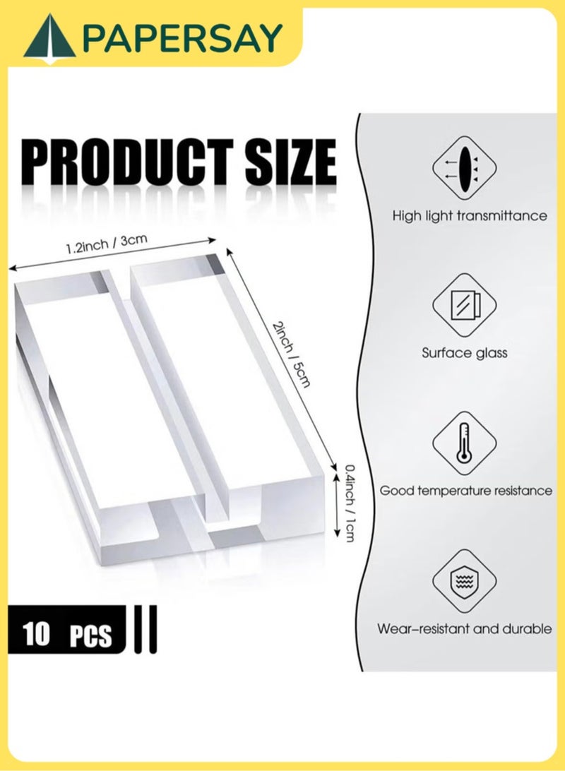  طائرة ورقية 10 قطع من حامل الأكريليك الشفاف، حامل علامة أكريليك 50 × 30 × 10 مم، حامل رقم الطاولة، حامل عرض البطاقات، مناسب لصور البطاقة البريدية وحفلات الزفاف والمناسبات المكتبية واجتماعات العمل - Image 2