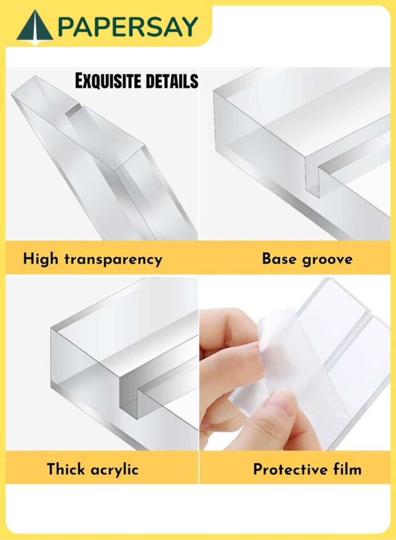  طائرة ورقية 10 قطع من حامل الأكريليك الشفاف، حامل علامة أكريليك 50 × 30 × 10 مم، حامل رقم الطاولة، حامل عرض البطاقات، مناسب لصور البطاقة البريدية وحفلات الزفاف والمناسبات المكتبية واجتماعات العمل - Image 5