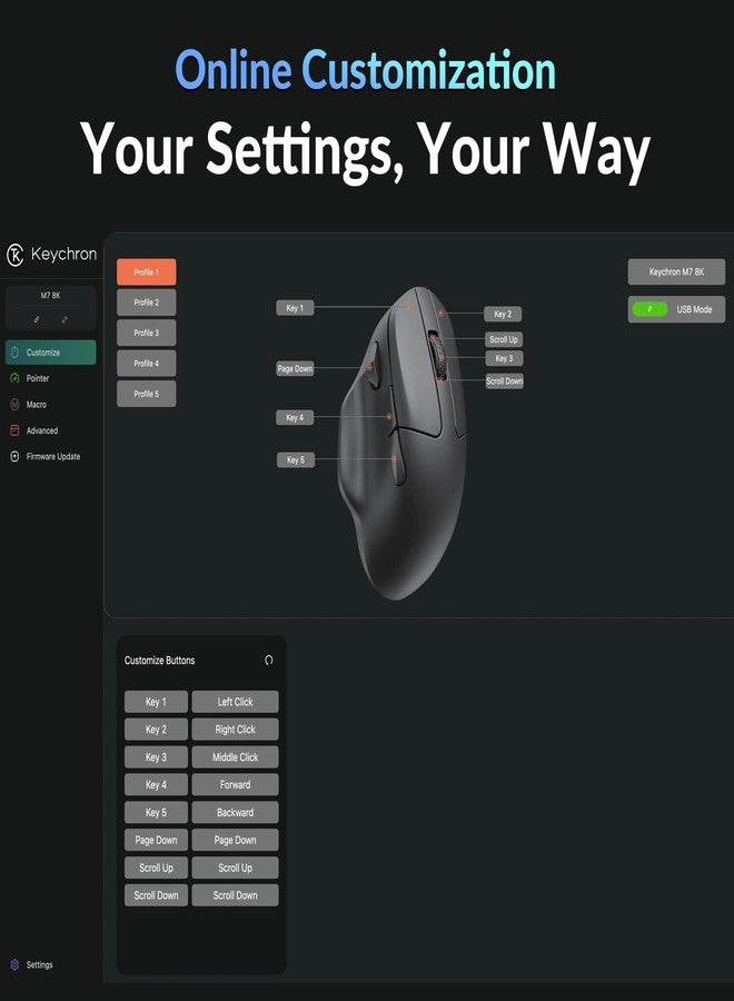 Keychron M7 8K Wireless Mouse - Black - Image 2