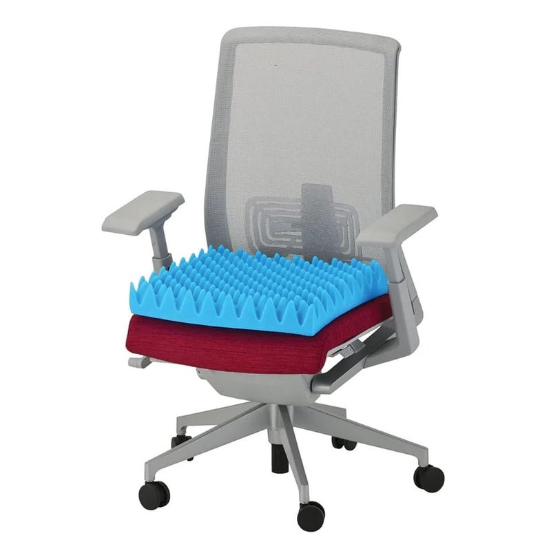 Gilbins Convoluted Egg Crate Foam Chair Cushion, Seat Cushion, Car Seat Cushion, Office Chair Cushion or Wheelchair Cushion to Relieve Back Pain Wheelchair and Recliner Chair Pads (Blue Without Cover) - Image 3