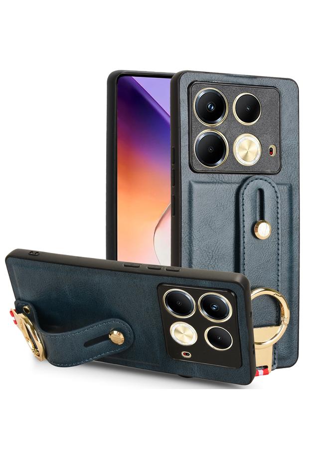 زبون جراب لهاتف Infinix Note 40 4G X6853 مزود بسوار معصم وغطاء خلفي من الجلد - Image 1