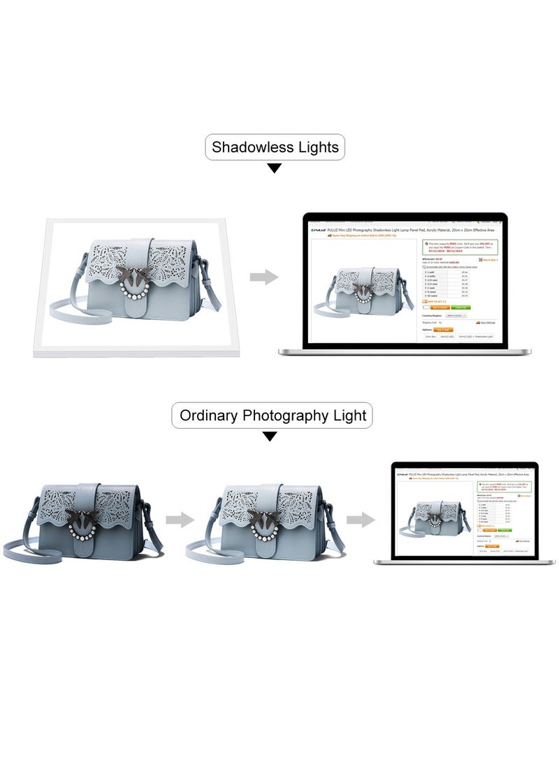 PULUZ Photo Studio Fill Light LED Shadowless Light Panel,Dimmable Photography Softbox Bottom Light for Food Jewelry Cosmetic Crafts Shotting - Image 3
