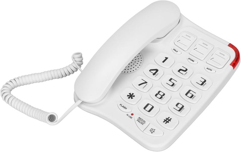 Drfeify Big Phone 3 Picture Keys Amplified Sound Corded Landline Telephone for Seniors Home Office - Image 2