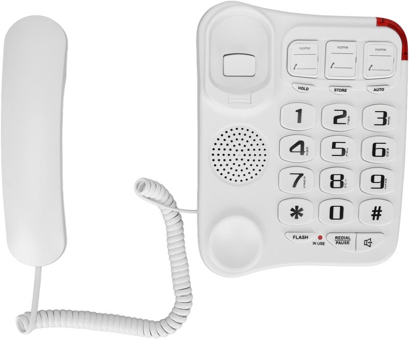 Drfeify Big Phone 3 Picture Keys Amplified Sound Corded Landline Telephone for Seniors Home Office - Image 4