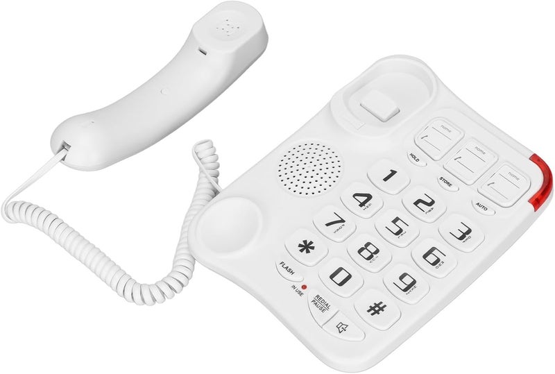 Drfeify Big Phone 3 Picture Keys Amplified Sound Corded Landline Telephone for Seniors Home Office - Image 5