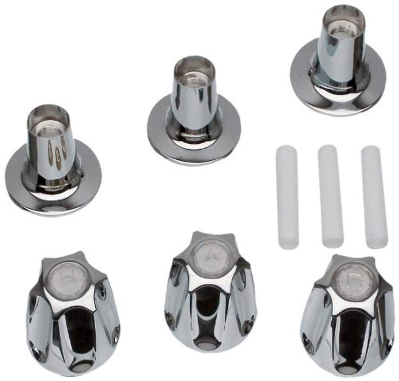 Danco 81428 Bathtub And Shower 3-Handle Remodel Kit For Price Pfister Tub/Shower Handle Restoration (Pack Of 3) Chrome - Image 1