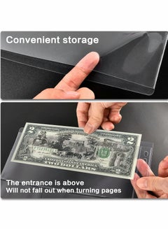 Y&D Paper Money Collection Supplies Pages, 12 Sheets Currency Collecting Book Album Sleeves, 36 Pocket Stamp Page Holders for Standard 9-Hole Coin Collector Binder, 3 Pockets/Sheet  - Image 2