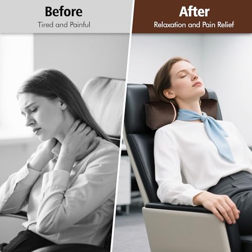 WdFour Velvet Neck & Head Pillow for Recliner Chair, Small Ergonomic Cervical Support Pillow for Home, Office and Travel, Non-Slip Cushion for Tension Relief & Shoulder Comfort (Chocolate) - Image 4