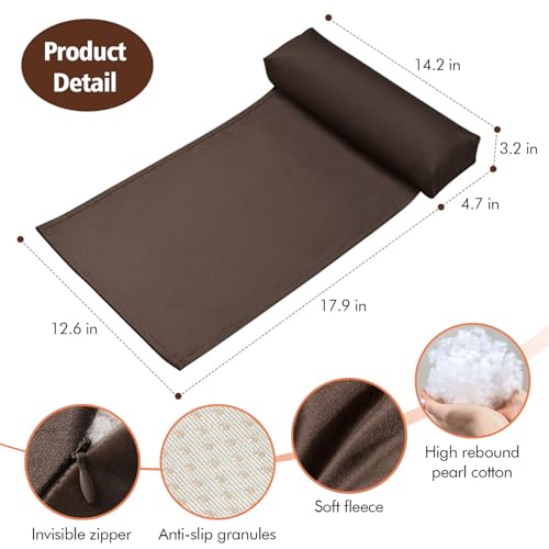 WdFour Velvet Neck & Head Pillow for Recliner Chair, Small Ergonomic Cervical Support Pillow for Home, Office and Travel, Non-Slip Cushion for Tension Relief & Shoulder Comfort (Chocolate) - Image 3