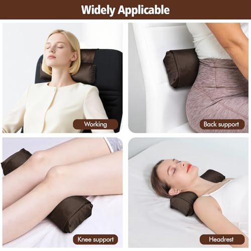 WdFour Velvet Neck & Head Pillow for Recliner Chair, Small Ergonomic Cervical Support Pillow for Home, Office and Travel, Non-Slip Cushion for Tension Relief & Shoulder Comfort (Chocolate) - Image 5