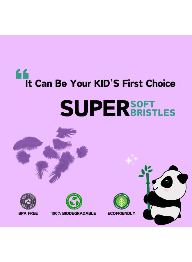 PUREXA Kids Bamboo Toothbrush (Pack of 2)| Soft Bristles & Easy Grip Handle | Eco-Friendly, Antibacterial & Biodegradable | Safe & Gentle Oral Care for Kids (Ages 3-12) - Image 2