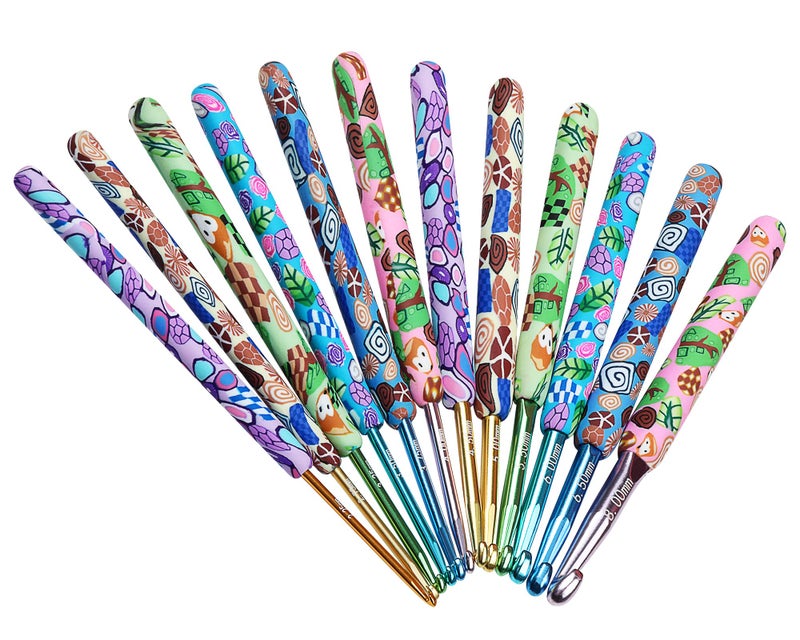 Coopay Complete Crochet Hooks Set for Beginners, 2.25mm-8mm Crochet Hook, Ergonomic Crochet Hooks for Arthritic Hands, Cute Animal Print Comfort Grip, Crochet Needles for Blankets Dolls Scarves - Image 1