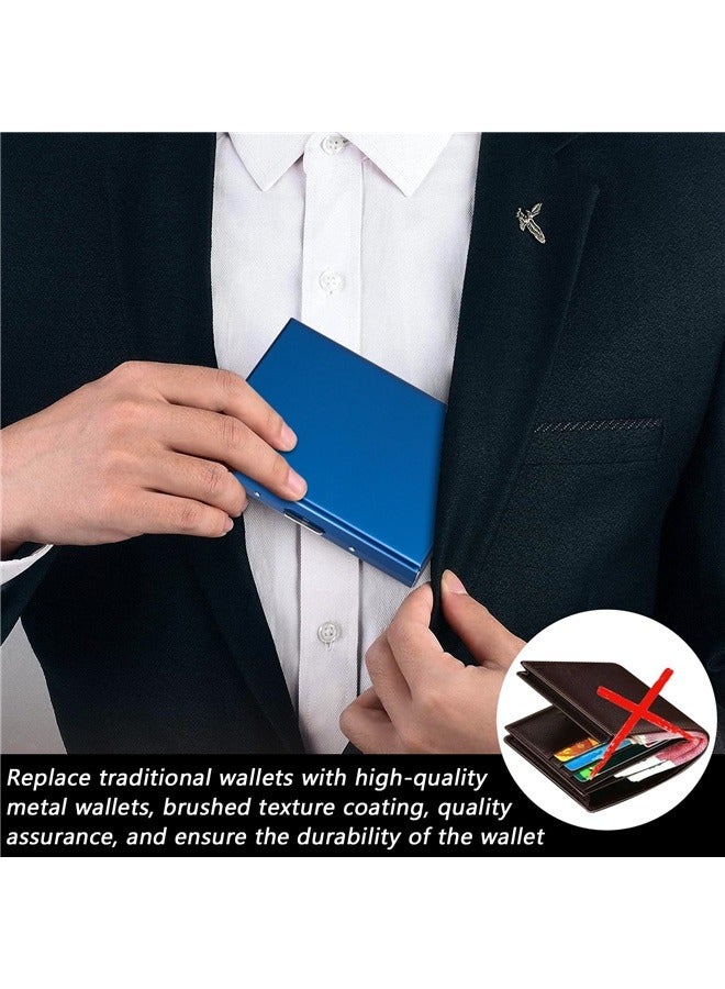 Aluminum Alloy Card Holder, RFID Protected, Unisex Adults, Blue, 10 Card Slots, Modern Style  - Image 5