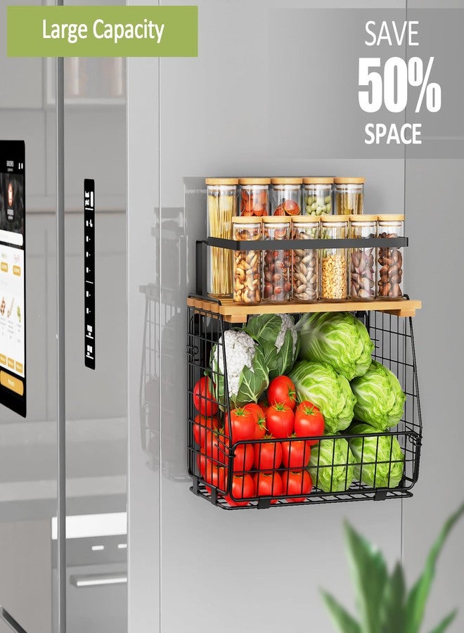 GGIU Magnetic Shelf for Fridge: Fruit Potato and Onion Storage Bin - Magnetic Spice Rack for Refrigerator & Kitchen Counter - Pantry Organizers and Storage - Image 5