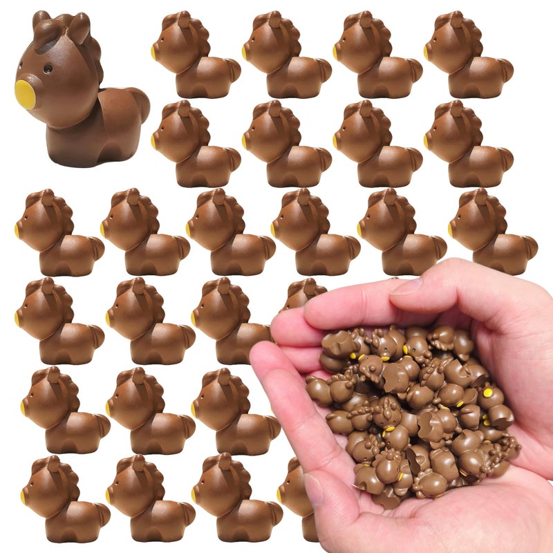 EVDERS 50Pcs Mini Horse Figurines Resin Horse Foal Figures Miniature Animals Figurines Mini Resin Horses Miniature Ornaments Decoration for Fairy Garden Accessories Micro Landscape Terrarium - Image 1