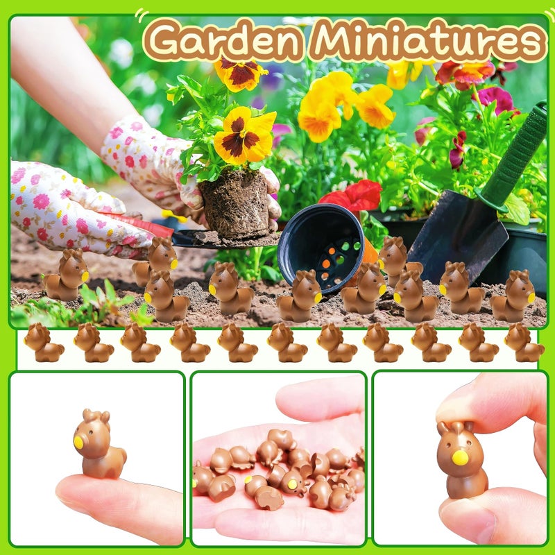 EVDERS 50Pcs Mini Horse Figurines Resin Horse Foal Figures Miniature Animals Figurines Mini Resin Horses Miniature Ornaments Decoration for Fairy Garden Accessories Micro Landscape Terrarium - Image 5