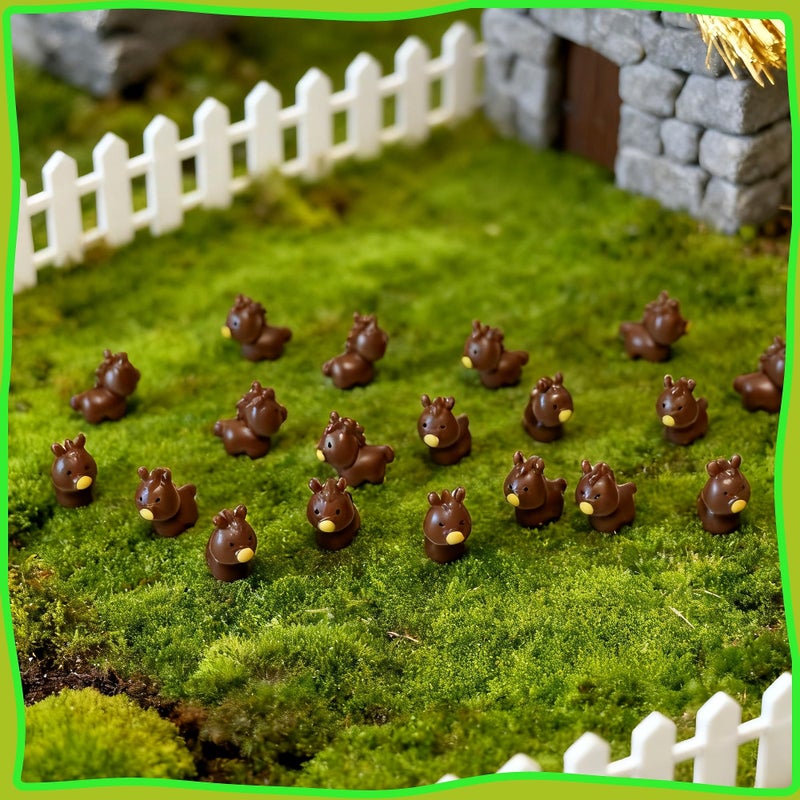EVDERS 50Pcs Mini Horse Figurines Resin Horse Foal Figures Miniature Animals Figurines Mini Resin Horses Miniature Ornaments Decoration for Fairy Garden Accessories Micro Landscape Terrarium - Image 4