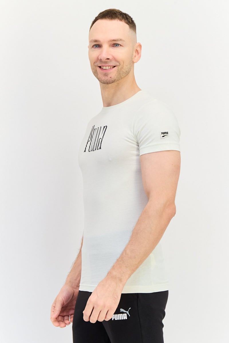 PUMA Men Sportswear Fit Short Sleeves Outdoor T-Shirt, Ivory - Image 2