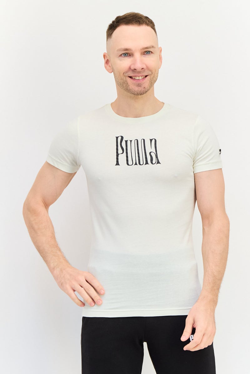 PUMA Men Sportswear Fit Short Sleeves Outdoor T-Shirt, Ivory - Image 1
