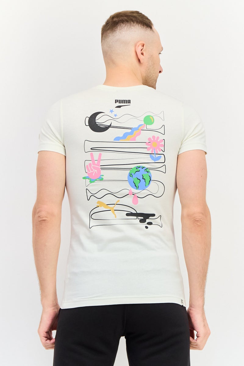PUMA Men Sportswear Fit Short Sleeves Outdoor T-Shirt, Ivory - Image 4