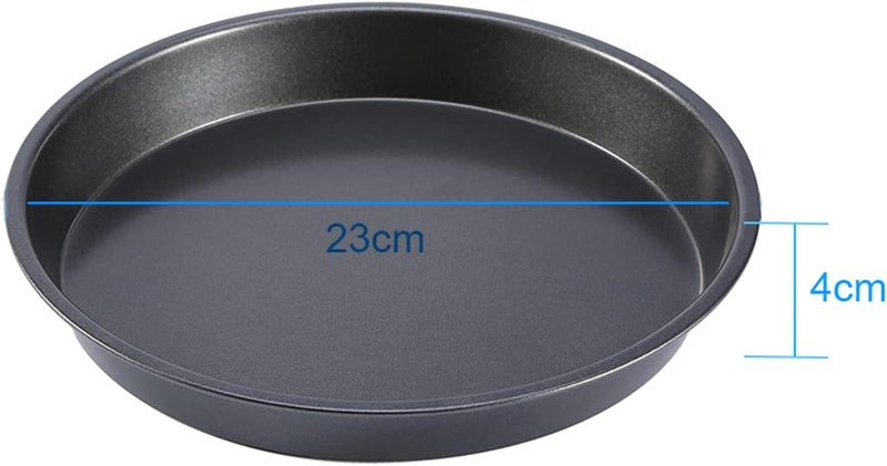 Deep Dish Pizza Pan, 9 Inch Carbon Steel Cookware, Nonstick Oven Tray, Ideal for Pies and Cakes, Microwave Safe - Image 2