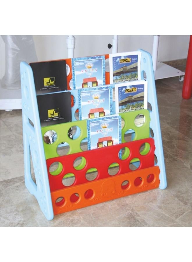King Kids Children's Bookshelf, 80 x 80 x 41 cm, Multi-colour Storage Organizer, PE Material - Image 2