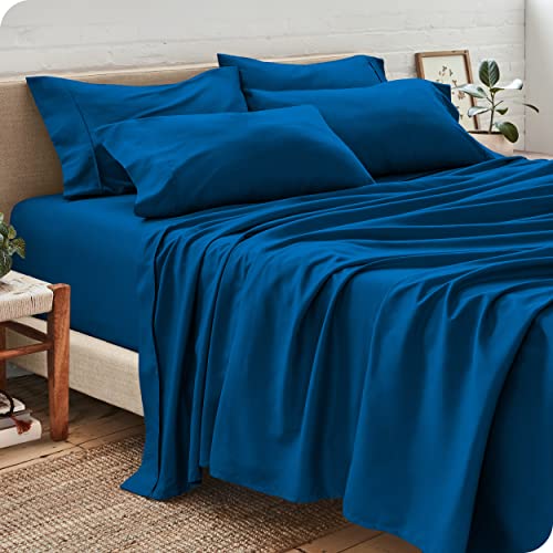 مجموعة ورقة Twin XL - مجموعة 4 قطع - صفائح السرير الفاخرة في الفندق - جيوب ناعمة للغاية - سهلة الملاءمة - صفائح التبريد التنفس - مقاومة التجاعيد - دافئة - الأزرق الأزرق - التوأم الطويل الإضافي - 4 PC