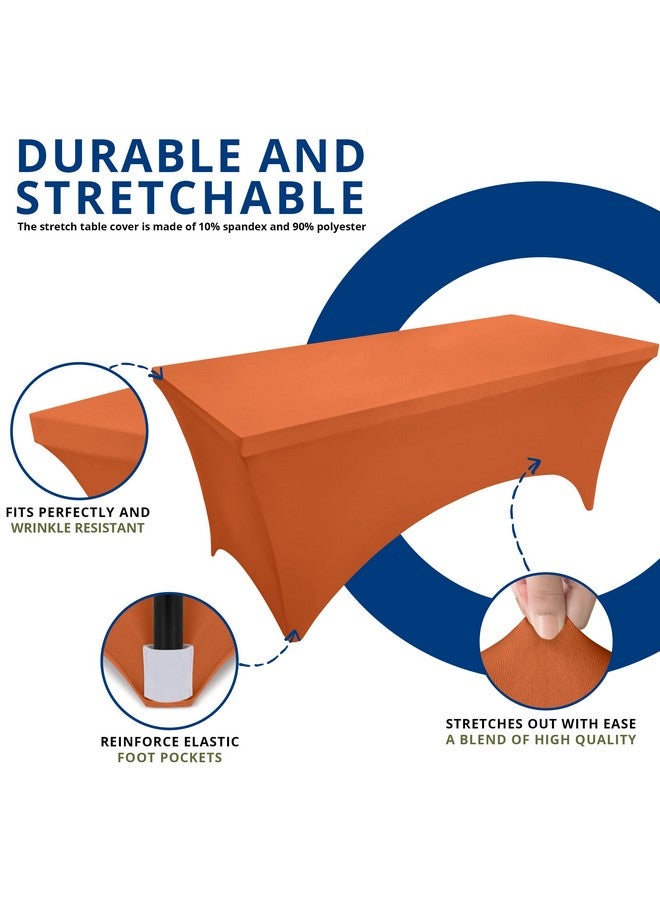 Utopia Kitchen Spandex Tablecloth 2 Pack [6FT, Orange] Tight, Fitted, Washable and Wrinkle Resistant Stretch Table Cloth Rectangle Cover for Trade Show, Weddings & Parties [72Lx30Wx30H Inch] - Image 5
