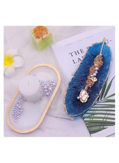 KASTWAVE Resin Tray Mould 2 PCS Epoxy Resin Craft Tray Mould Feather Jewelry Soap Dish Silicone Casting Moulds with Gold Leaf for DIY Jewelry Tray Ring Holders Candle Home Decoration  - Image 5