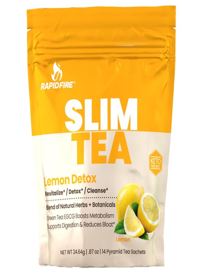 Rapid Fire Slim Tea 14 Day Herbal Teatox, Blend of Natural Herbs and Botanicals, Supports Healthy Weight Management, Supports Metabolism, Delicious Lemon Flavor, 14 Servings - Image 1