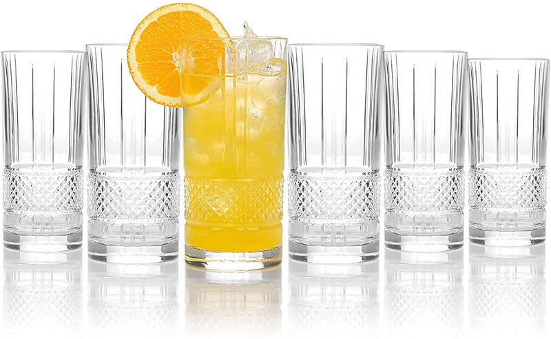 Air Son Highball Drinking Glasses Set of 6 Lead Free Crystal Beautiful Designed Tumblers for Water Juice Wine Beer and Cocktails 260 ML - Image 4
