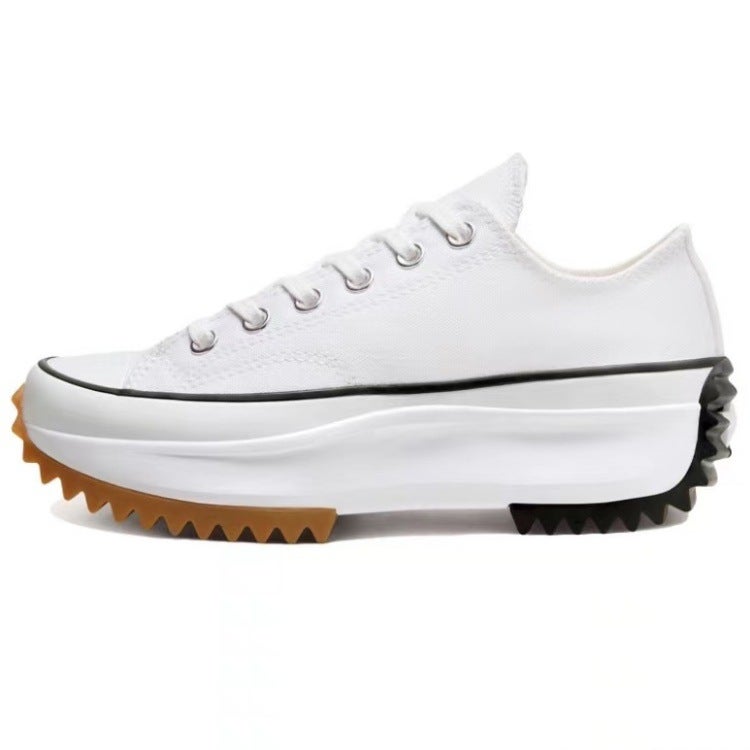 New Men'S And Women'S Shoes, Meteor Thick-Soled Shoes, Height-Increasing Platform Shoes, Low-Cut Versatile Casual White Shoes, High-Top Canvas Shoes - Image 4