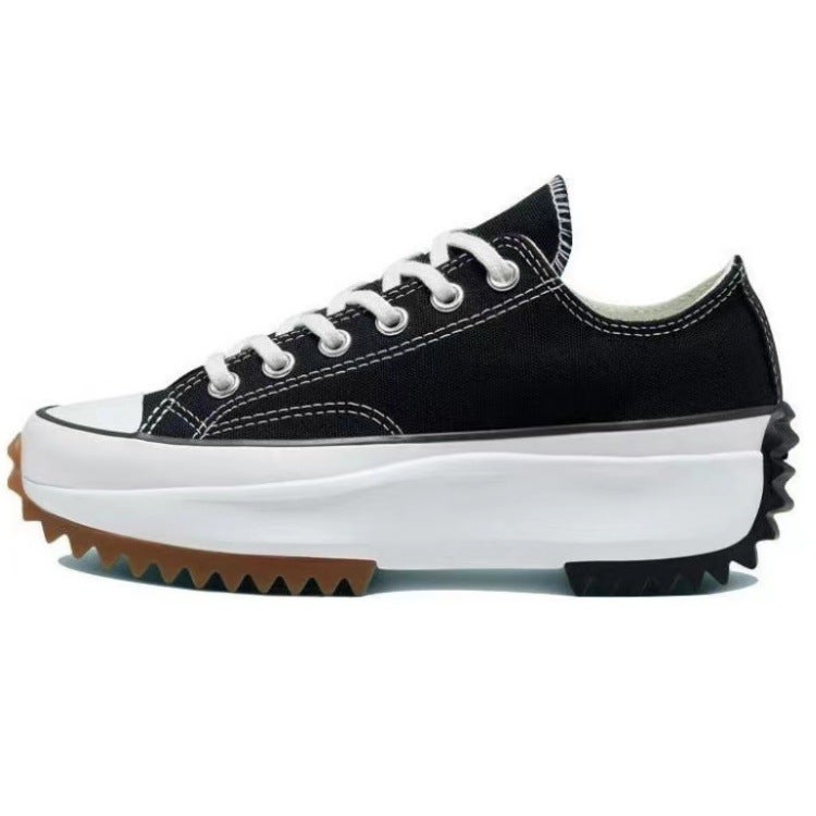 New Men'S And Women'S Shoes, Meteor Thick-Soled Shoes, Height-Increasing Platform Shoes, Low-Cut Versatile Casual White Shoes, High-Top Canvas Shoes - Image 3