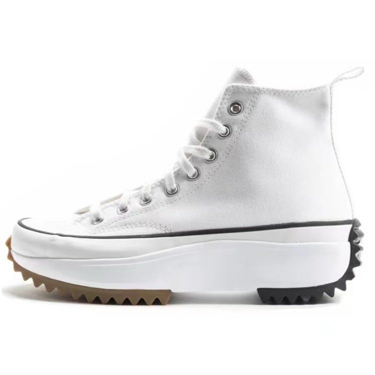 New Men'S And Women'S Shoes, Meteor Thick-Soled Shoes, Height-Increasing Platform Shoes, Low-Cut Versatile Casual White Shoes, High-Top Canvas Shoes - Image 1