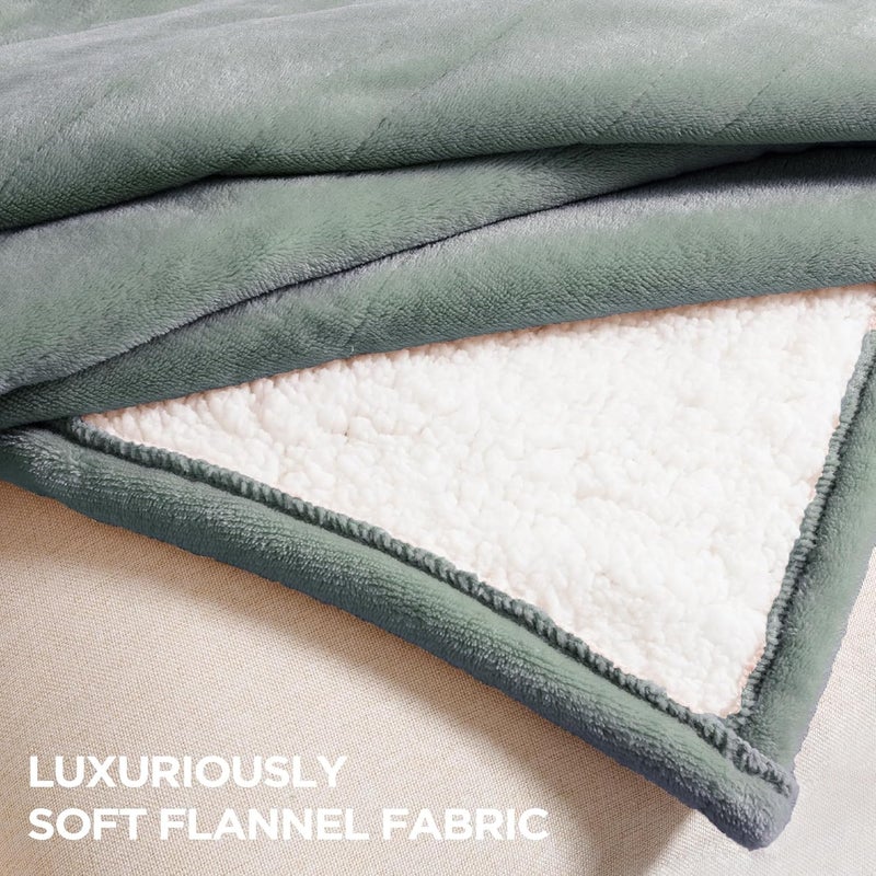 لحاف كهربائي من Templewet، مقاس 50" x 60" - لحاف دافئ، يحتوي على 4 مستويات تدفئة وإيقاف تلقائي بعد 3 ساعات، قابل للغسيل في الغسالة، معتمد من ETL وFCC، يحتوي على وظيفة حماية من الحرارة الزائدة (لون أخضر بحري). - Image 5
