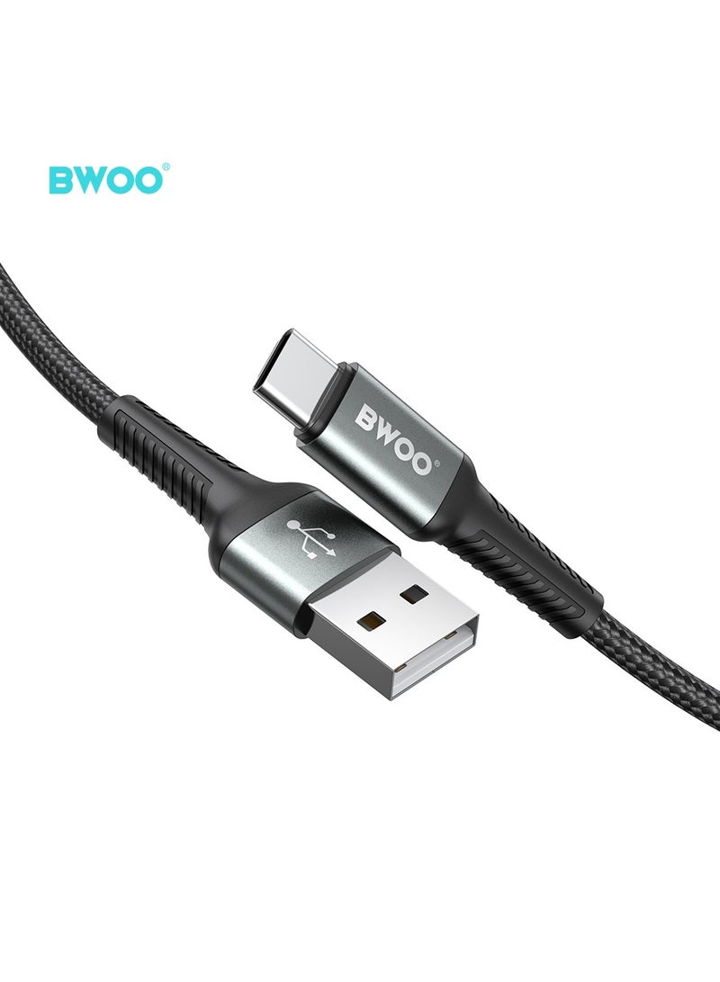 بوو كابل بيانات شحن سريع من USB-A إلى Type-C بطول 1 متر، أسود - Image 3
