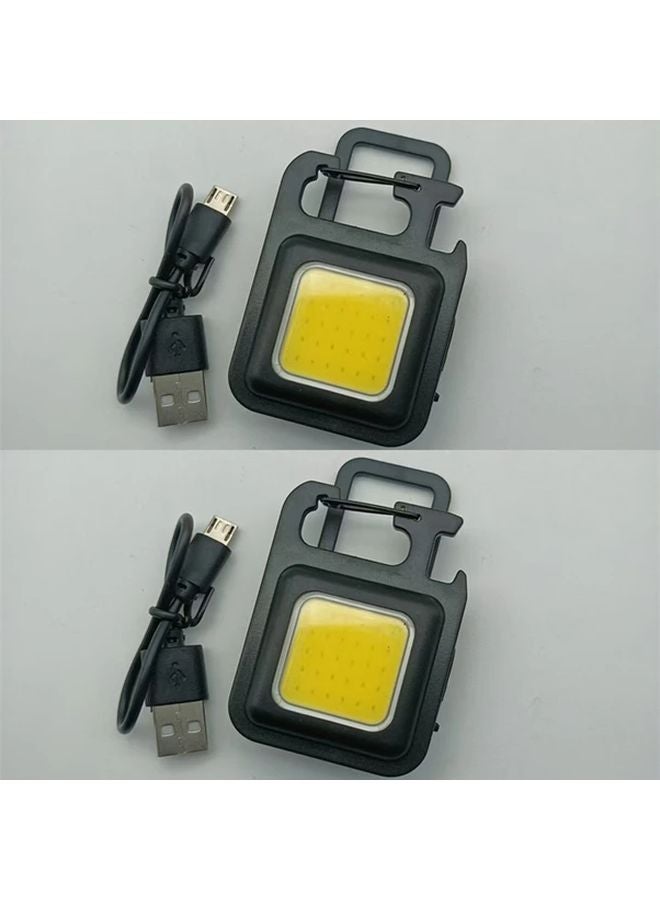 2pcs Black Mini Keychain Work Lights Multi Functional Portable LED - Image 1