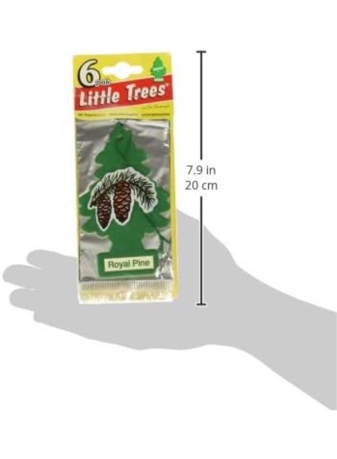 Little Trees LITTLE TREES Car Air Freshener | Hanging Paper Tree for Home or Car | Royal Pine | 6 Pack  - Image 1